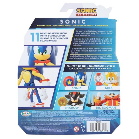 Jakks Pacific Sonic The Hedgehog 4" in figure Wave 10 - Classic Sonic w/ Spring - Picture 3 of 3